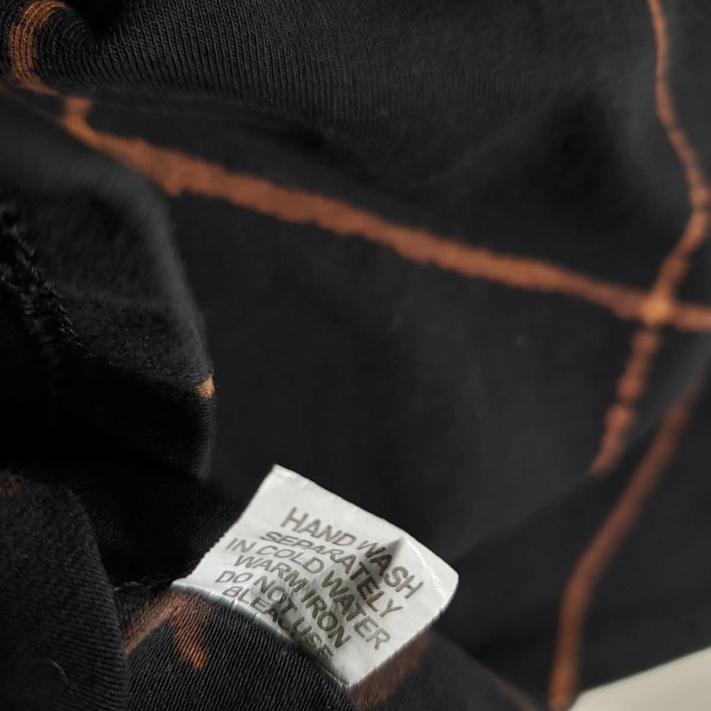 Avatar Imports A-Line Knit Skirt M Black Bleach Dyed Boho Hippie - Picture 3 of 7